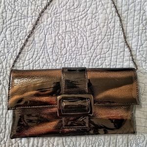 Jessica McClintock Black Print Evening Clutch